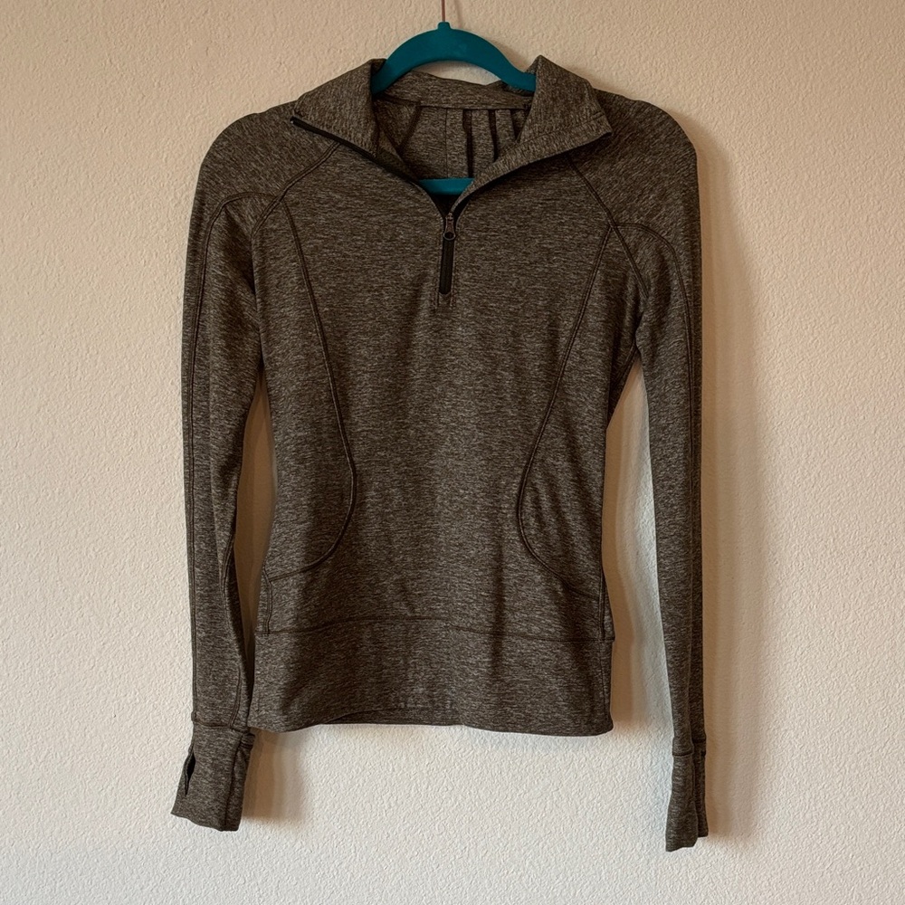 Lululemon Women's Olive Quarter-Zip Top Size 2